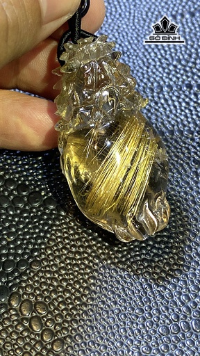 Mặt Dây Chuyền Long Quy Đá Thạch Anh Tóc Vàng Cao 50 Ngang 26 Sâu 20 (mm) 39g