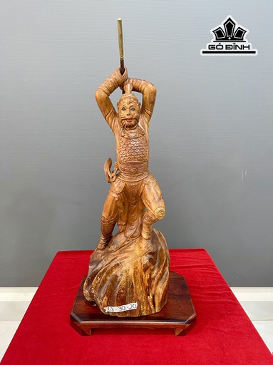 Tượng Tôn Ngộ Không Gỗ Hương Cao 68 Ngang 30 Sâu 20 (cm)