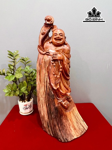 Tượng Phật Di Lặc Chúc Phúc Gỗ Hương Cao 62 Ngang 29 Sâu 24 (cm)