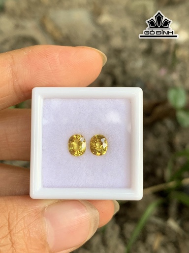 Cặp Đá Sapphire Đường Kính 4,5 - 5,5 (mm) 1,3cts