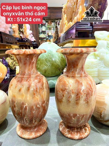 Cặp Lục Bình Đá Onyx Cao 51 Ngang 24 (cm)