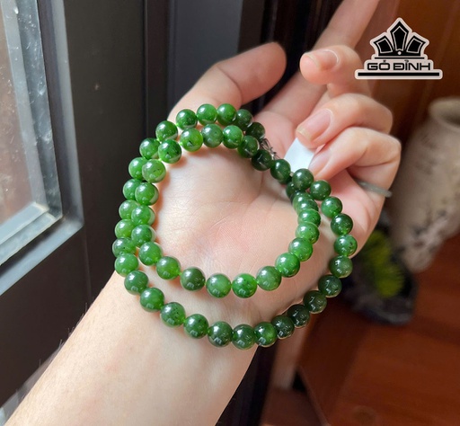 Chuỗi Đá Ngọc Bích (Nephrite Jade) Đường Kính 7,7 (mm)