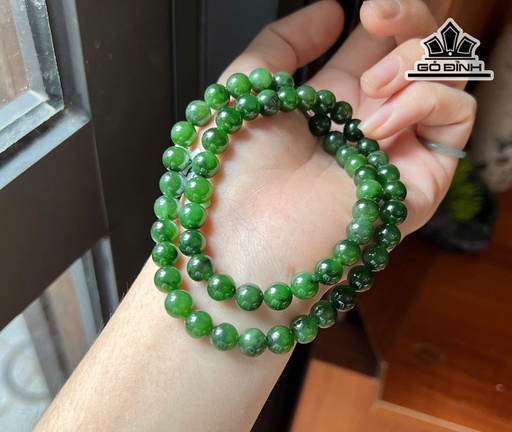 Chuỗi Đá Ngọc Bích (Nephrite Jade) Đường Kính 8 (mm)