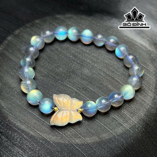 Vòng Tay Đá Xà Cừ (Labradorite) Đường Kính 8 (mm)