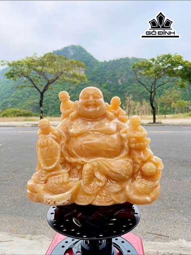 Tượng Di Lặc Ngũ Phúc Đá Ngọc Hoàng Long Cao 35 Ngang 35 (cm)