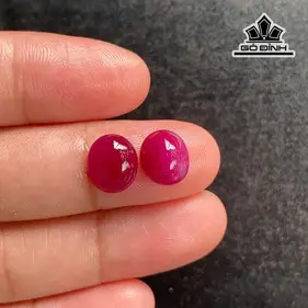 Cặp Đá Ruby Đỏ Huyết 6,05cts