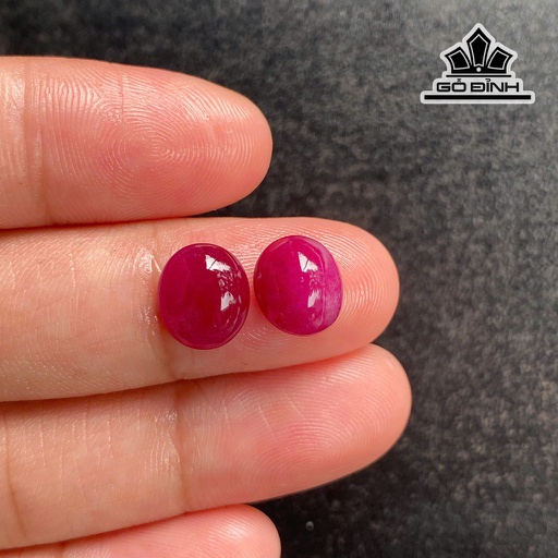 Cặp Đá Ruby Đỏ Huyết 6,05cts