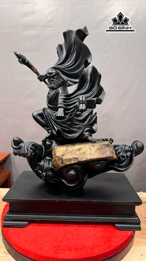 Tượng Đạt Ma Bay Gỗ Mun Sừng Cao Cả Kỷ 68 Riêng Kỷ Cao 10 Ngang 50 Sâu 24 (cm)