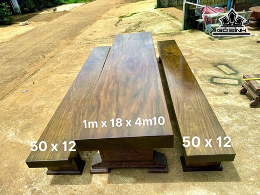 Bộ K3 Gỗ Lim Kích Thước Bàn 100x18x410- 2 Băng Ngồi 50x12 (cm) HĐL (cm)