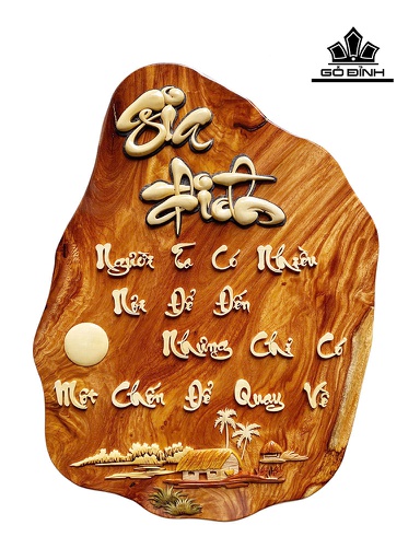 Bức Tranh Chữ Gia Đình Gỗ Cà Te Cao 70 Ngang 51 Dày 1,5 (cm)