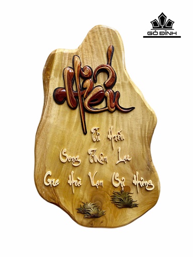 Bức Tranh Chữ Hiếu Gỗ Măn Cao 57 Ngang 36 Dày 2(cm)