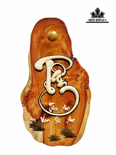 Bức Tranh Chữ Tâm Gỗ Cà Te Cao 64 Ngang 35 Dày 1,5 (cm) - HĐL