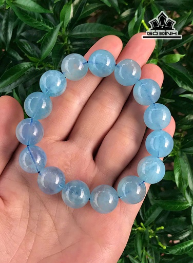 Vòng Tay Đá Aquamarine Đường Kính 14 - 14.2 (mm)