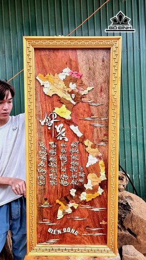 Tranh Bản Đồ Việt Nam Gỗ Hương Đá Cao 126 Ngang 54 Dày 4 (cm)