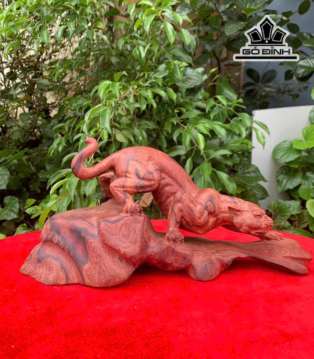 Tượng Báo Gỗ Cẩm Cao 15 Ngang 31 Sâu 16 (cm)