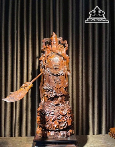 Tượng Quan Công Gỗ Cẩm Cao 80 Ngang 30 Sâu 29 (cm)