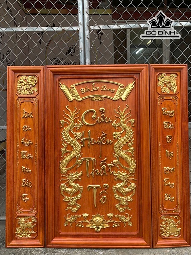 Cửu Huyền Thất Tổ Gỗ Hương Đỏ Kích Thước 108x108 (cm)