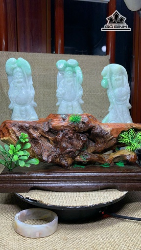 Tượng Tam Đa Phúc Lộc Thọ Đá Cẩm Thạch 145,7gr - 137,4gr - 148,5gr