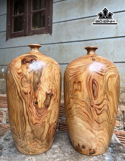 Cặp Chum Phú Quý Gỗ Thủy Tùng Cao 32 Đường Kính 17 (cm)