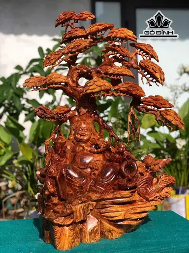 Tượng Phật Di Lặc Nhị Phúc Gỗ Cẩm Cao 75 Ngang 47 Sâu 25 (cm)