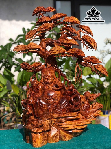 Tượng Phật Di Lặc Nhị Phúc Gỗ Cẩm Cao 75 Ngang 47 Sâu 25 (cm)