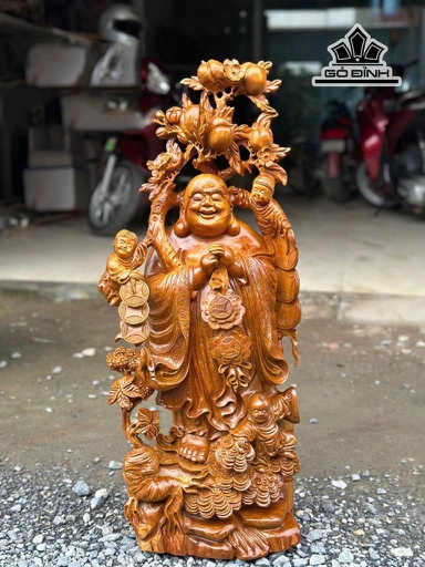 Tượng Phật Di Lặc Chúc Phúc Gỗ Hương Cao 77 Ngang 33 Sâu 20 (cm)
