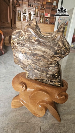Tác Phẩm Gỗ Hóa Thạch Cao 50 Ngang 25 (cm) 18kg