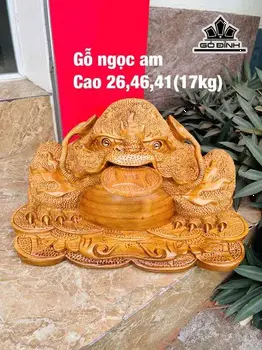 Tượng Thiềm Thừ Gỗ Ngọc Am Cao 26 Ngang 46 Sâu 41 (cm) 17kg