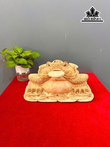 Tượng Thiềm Thừ Gỗ Ngọc Am Cao 22 Ngang 43 Sâu 33 (cm)