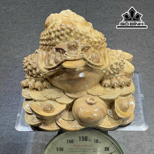 Tượng Thiềm Thừ Gỗ Nu Nghiến Cao 33 Ngang 39 Sâu 38 (cm)