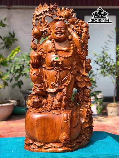 Tượng Phật Di Lặc Gỗ Ngọc Am Cao 92 Ngang 50 Sâu 27 (cm)