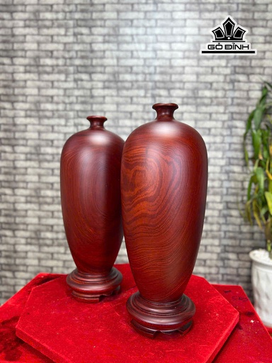 Cặp Chum Phú Quý Gỗ Tử Đàn Cao 43 Đường Kính 16 (cm)