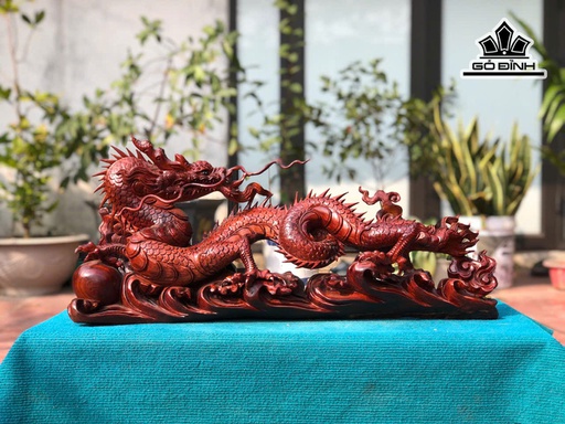 Tượng Nhất Long Gỗ Cẩm Cao 33 Ngang 70 Sâu 21 (cm)