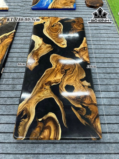 Mặt Bàn Gỗ Me Tây Epoxy Kích Thước 180x80x5 (cm) - Mã Ex4