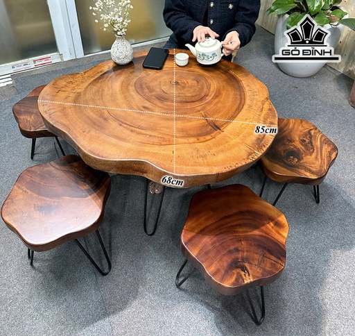 Mặt Bàn Gỗ Me Tây Kích Thước 85x68x5 (cm) - Mã L31