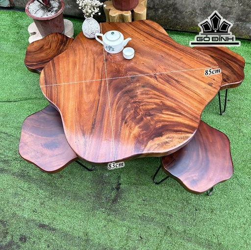 Mặt Bàn Gỗ Me Tây Kích Thước 85x83x5 (cm) - Mã L77