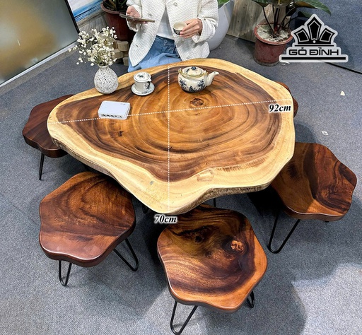 Mặt Bàn Gỗ Me Tây Kích Thước 92x70x5 (cm) - Mã L14