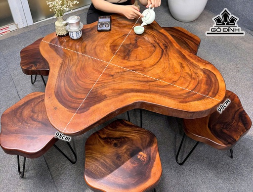 Mặt Bàn Gỗ Me Tây Kích Thước 98x90x5 (cm) - Mã L6