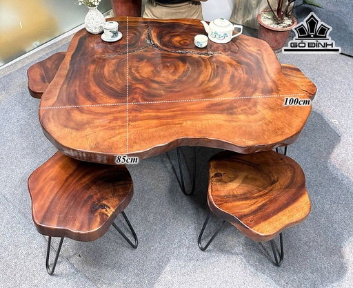 Mặt Bàn Gỗ Me Tây Kích Thước 100x85x5 (cm) - Mã L23