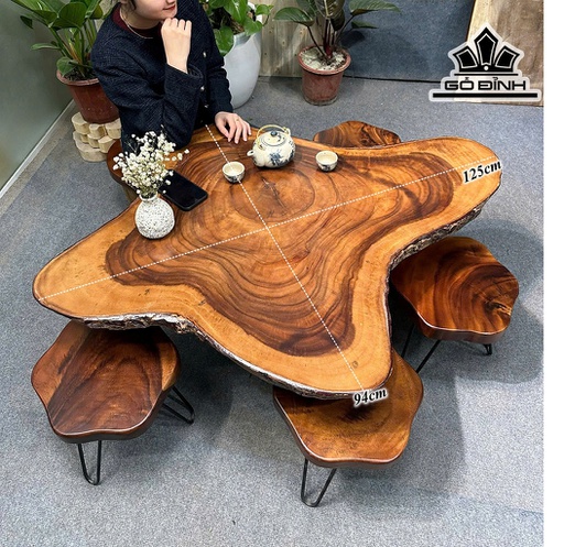 Mặt Bàn Gỗ Me Tây Kích Thước 125x94x4,5 (cm) - Mã L33