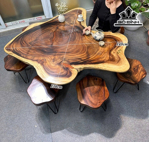 Mặt Bàn Gỗ Me Tây Kích Thước 140x130x5 (cm) - Mã L28