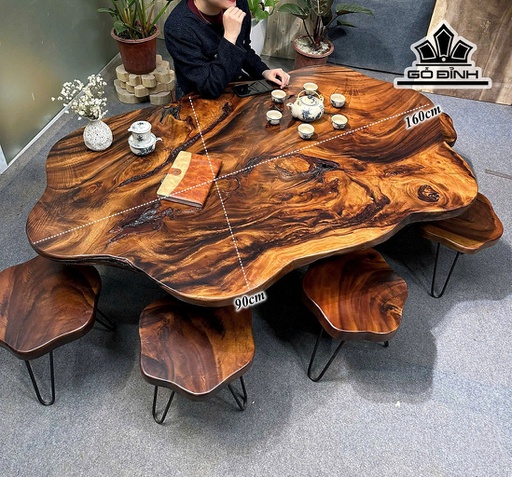 Mặt Bàn Gỗ Me Tây Kích Thước 160x90x5 (cm) - Mã L29