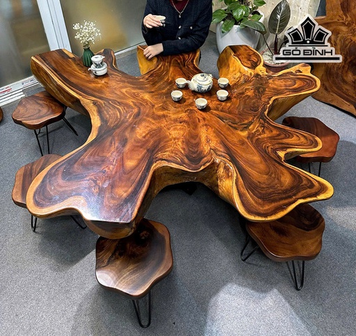 Mặt Bàn Gỗ Me Tây Kích Thước 180x155x15 (cm) - Mã L46