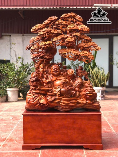 Tượng Phật Di Lặc Ngũ Phúc Gỗ Hương Cao 125 Ngang 95 Sâu 47 (cm) - Cả Kỷ 168