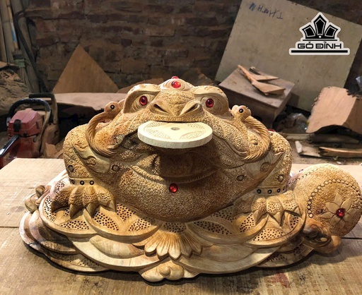 Tượng Thiềm Thừ Gỗ Ngọc Am Cao 24 Ngang 46 Sâu 33 (cm)