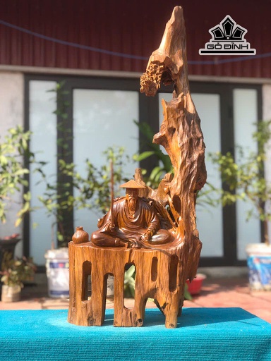 Tượng Gỗ Lã Vọng Gỗ Dổi Cao 92 Ngang 40 Sâu 28 (cm)