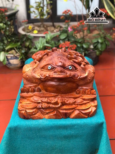 Tượng Thiềm Thừ Gỗ Hương Cao 25 Ngang 40 Sâu 50 (cm)