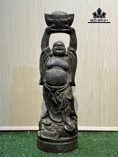Tượng Phật Di Lặc Gỗ Trầm Hương Cao 68 Ngang 22 Sâu 20 (cm) - Nặng 6kg