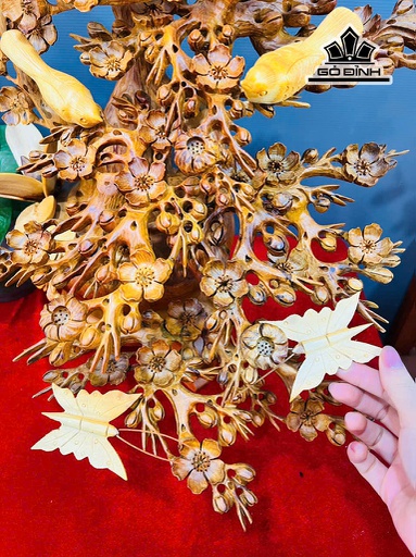 Bình Hoa Mai Phú Quý Gỗ Hương Cao 64 Ngang 48 Sâu 42 (cm)