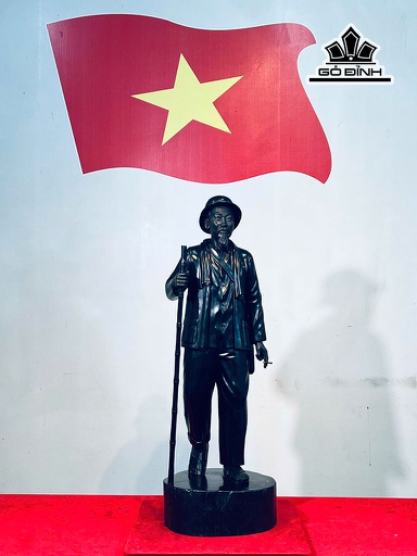 Tượng Bác Hồ Gỗ Tử Đàn Cao 81,5 Ngang 28 Sâu 24 (cm)